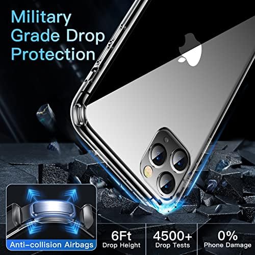 Casekoo Crystal ברור לאייפון 11 Pro Case, [לא מצהיב] [הגנה מפני טיפה צבאית] מארזי טלפון מגן אטום הלם כיסוי דק דק 2019, ברור